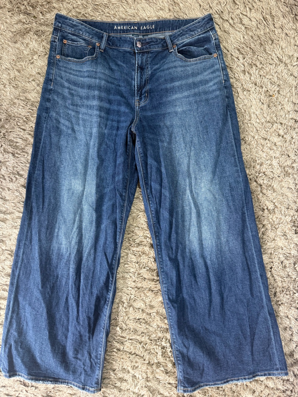 American Eagle Outfitters Wide-Leg Blue Women's Jeans